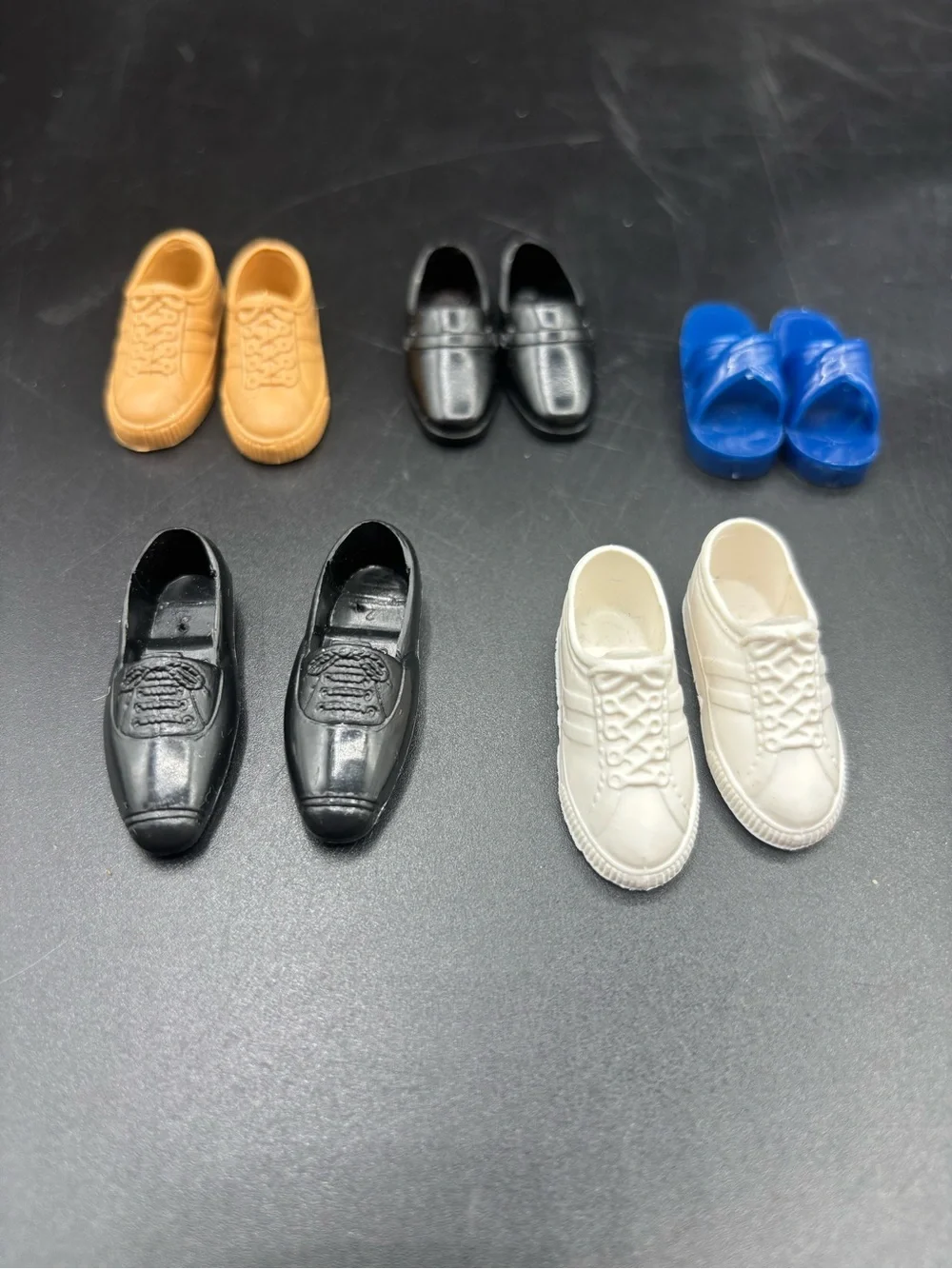 Vintage Ken Doll Shoes Barbie Sandals Sneakers Tennis Brown Black Blue 5 Pair